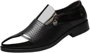 Breathable Men's Oxford Shoes Low Top PU Leather Dress Shoes