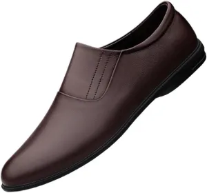 British Luxury Mens Oxford Shoes Breathable Slip On Low Top Walking Casual Leather Lightweight Soft Sole Bean