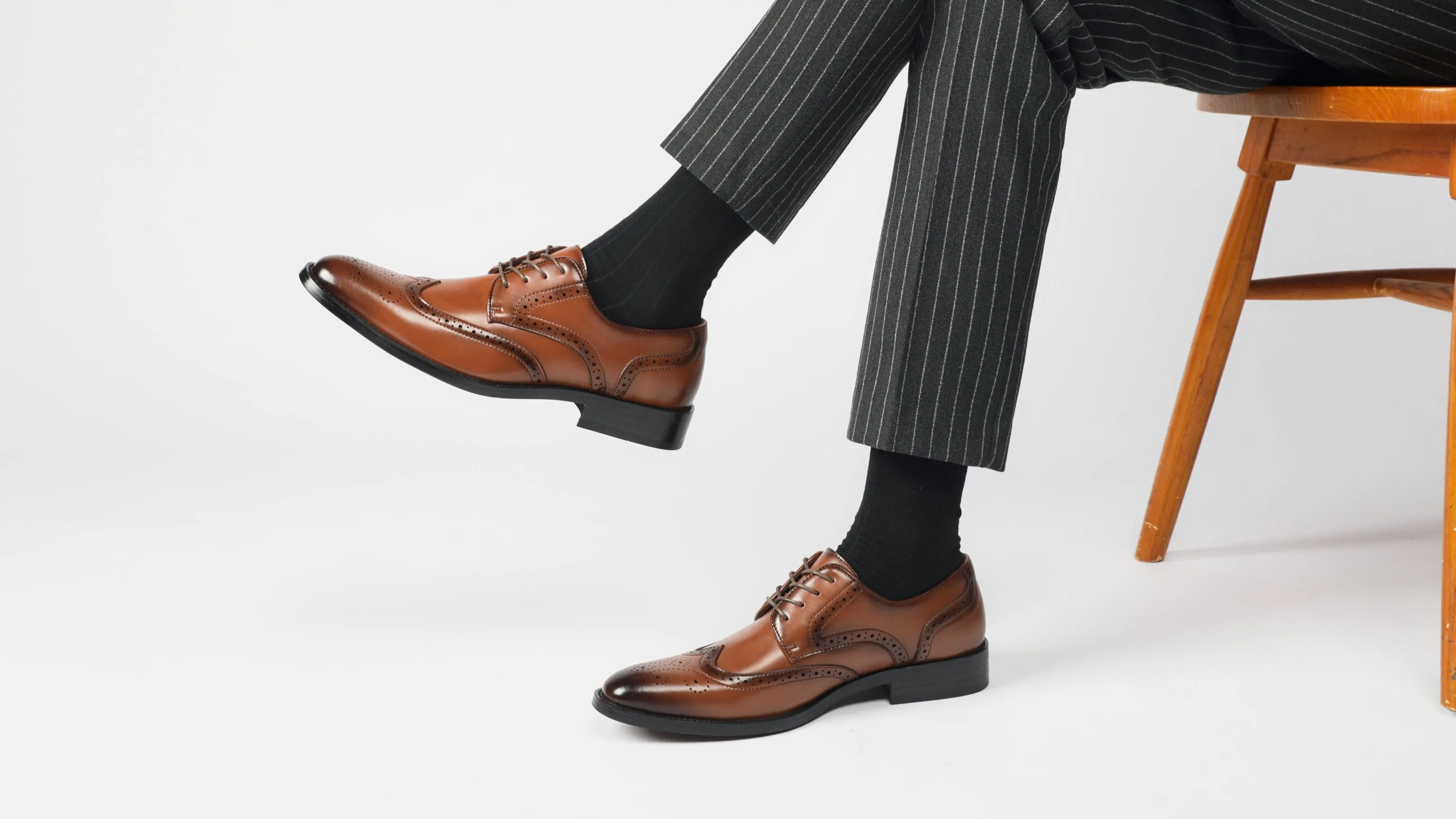 British Style Classic Business Leather Derby Shoes (Brown)