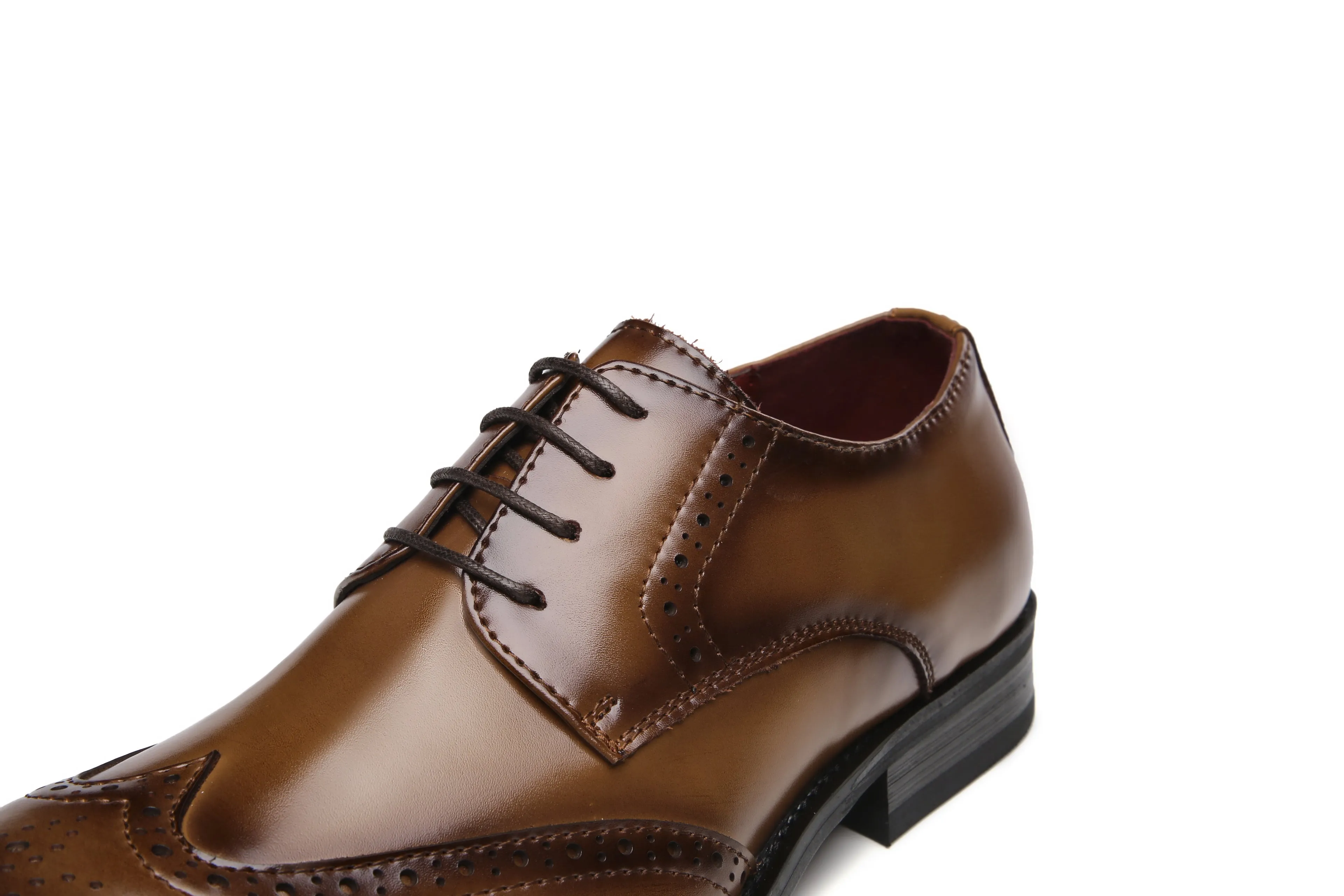 British Style Classic Business Leather Derby Shoes (Brown)
