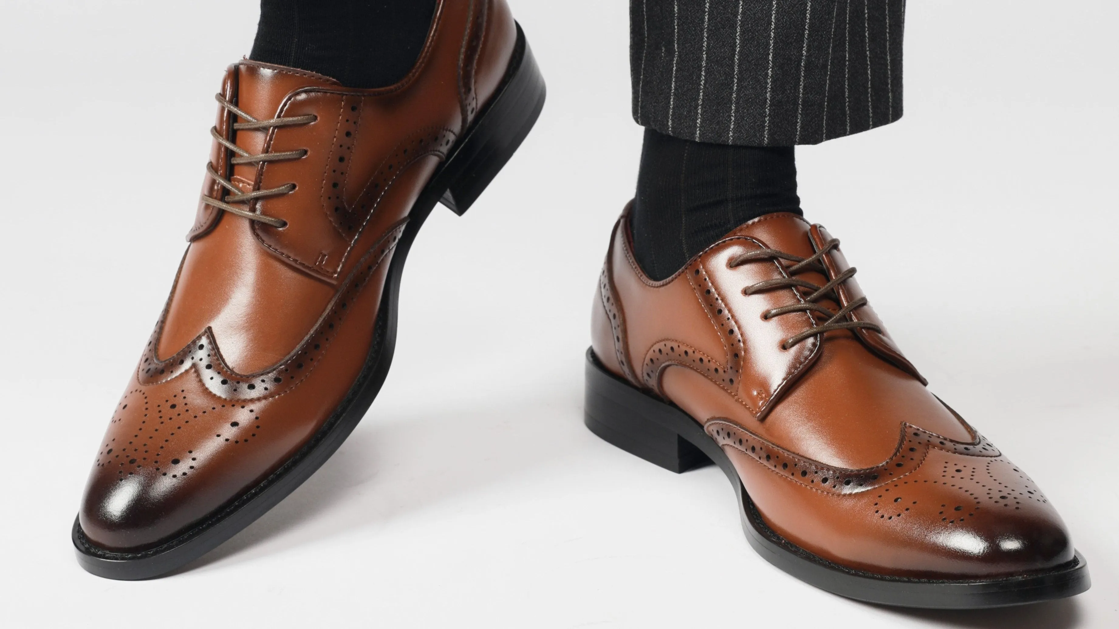 British Style Classic Business Leather Derby Shoes (Brown)