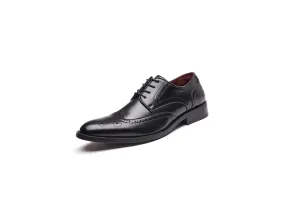 British Style Elegant Brogue Leather Derby Shoes