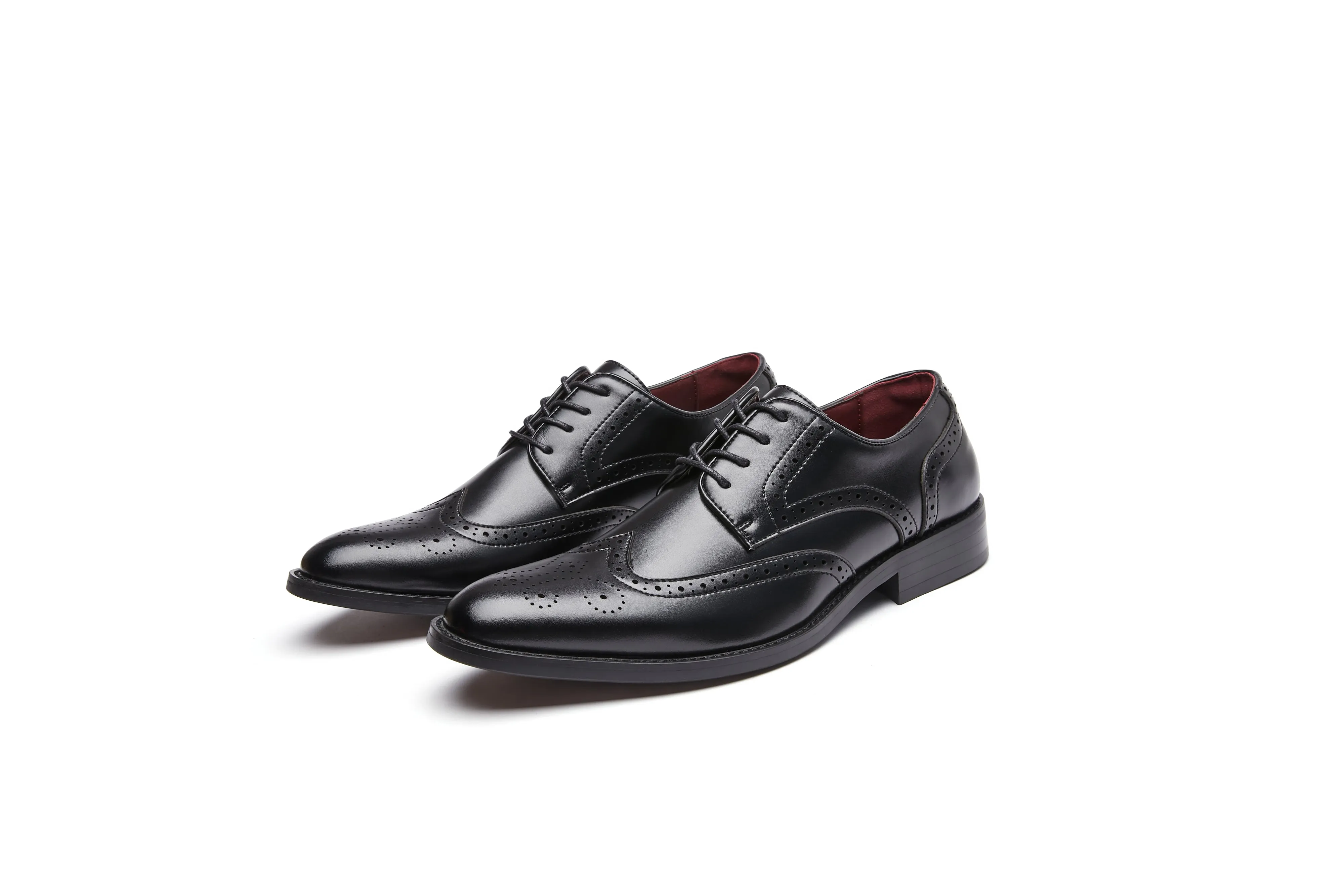British Style Elegant Brogue Leather Derby Shoes