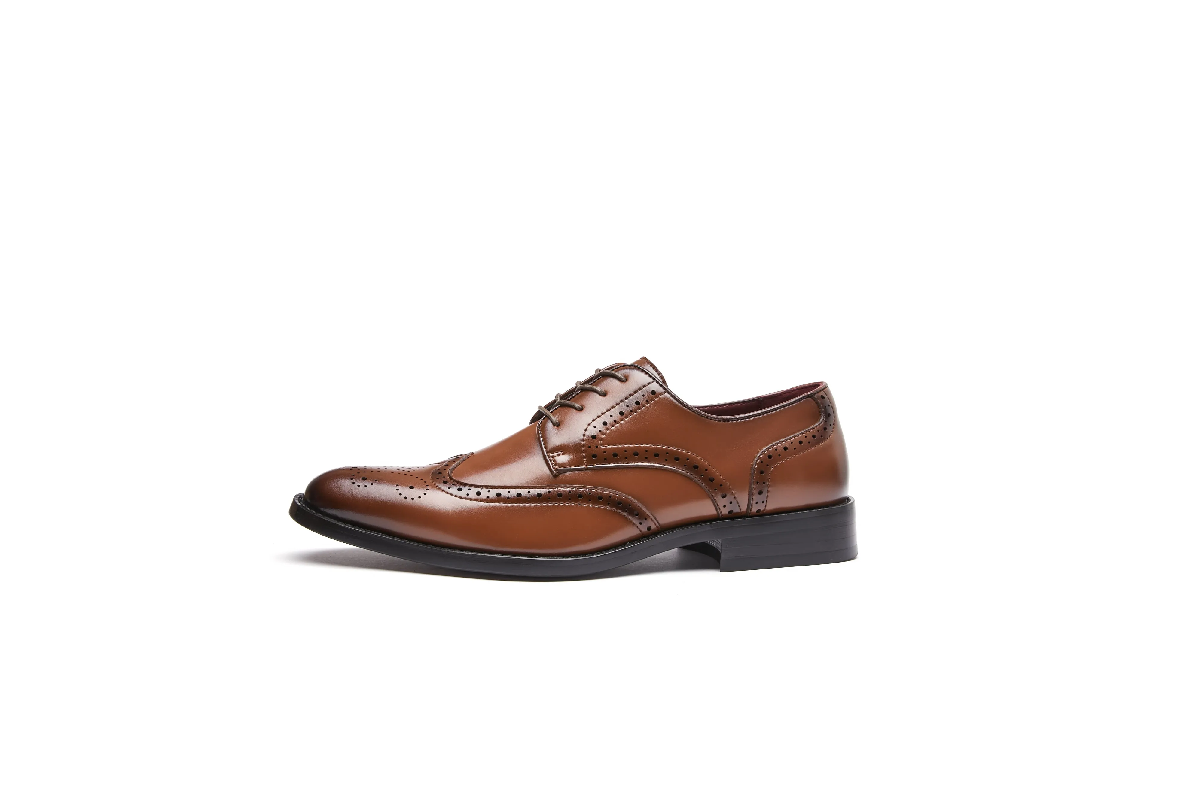 British Style Elegant Brogue Leather Derby Shoes