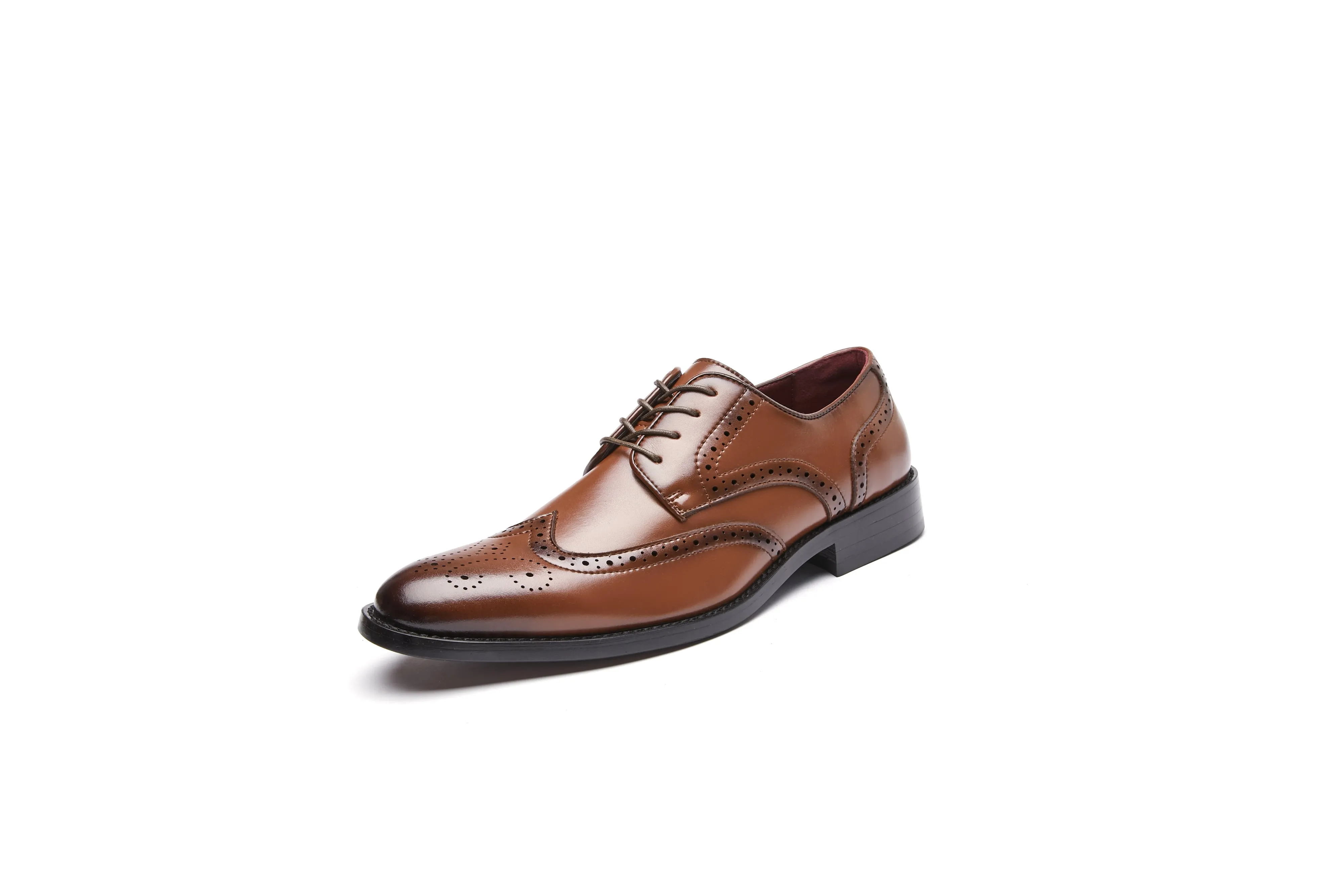British Style Elegant Brogue Leather Derby Shoes