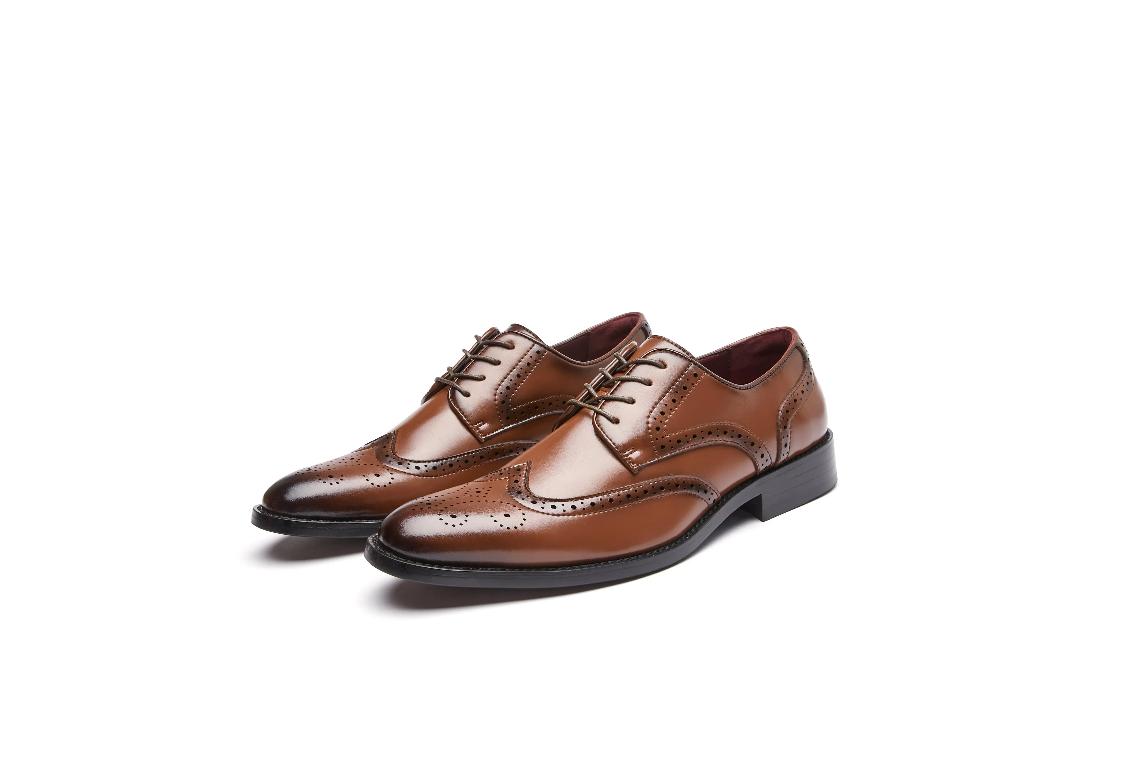 British Style Elegant Brogue Leather Derby Shoes