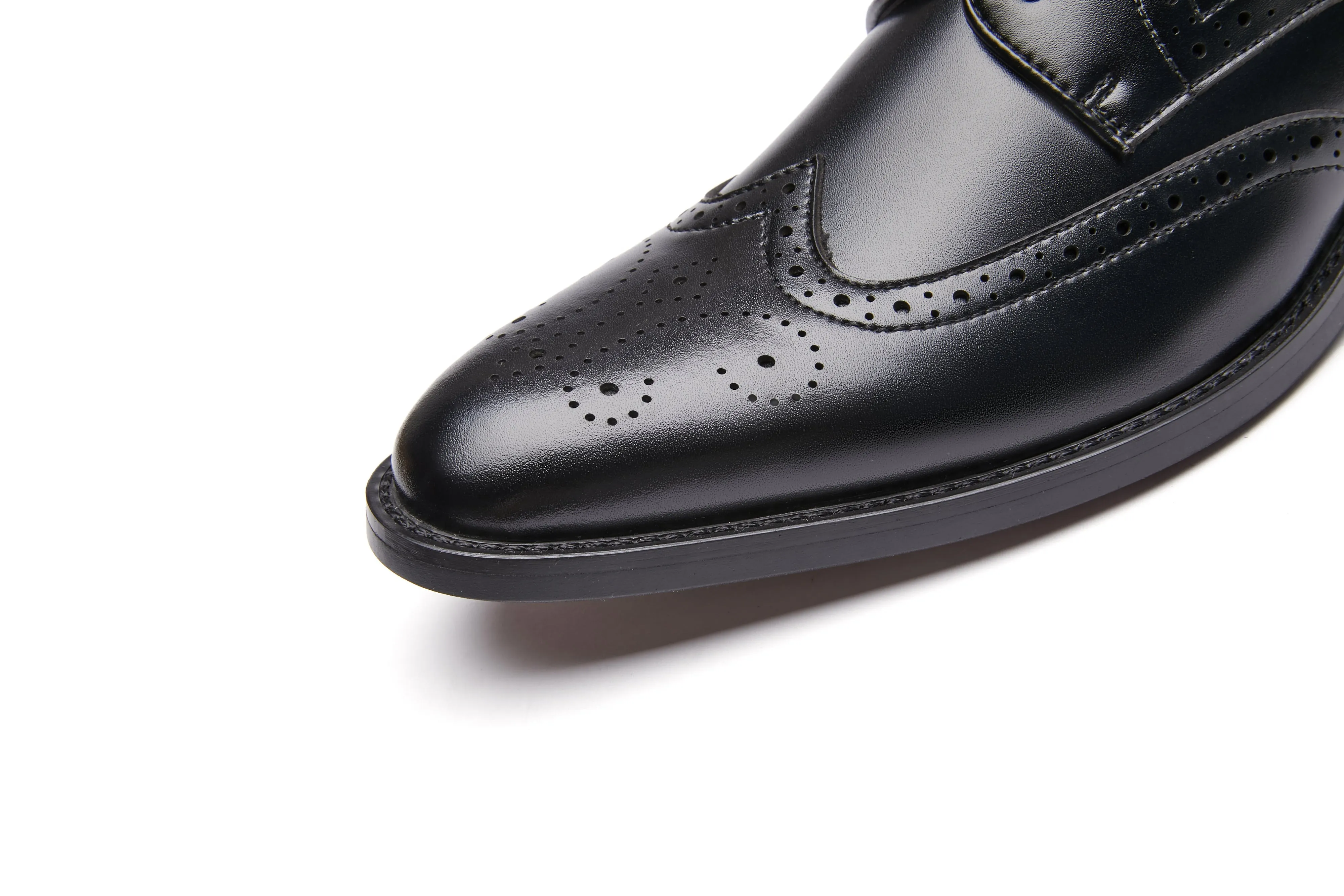 British Style Elegant Brogue Leather Derby Shoes