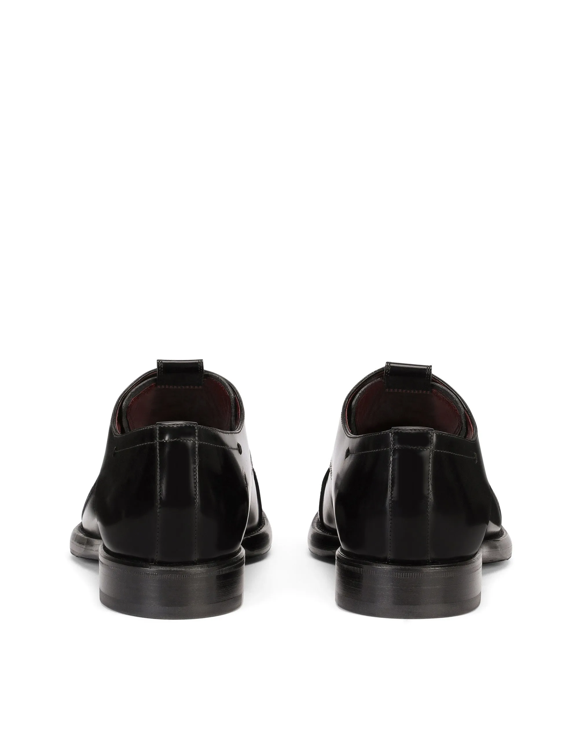 Brushed calfskin Derby shoes with branded plate