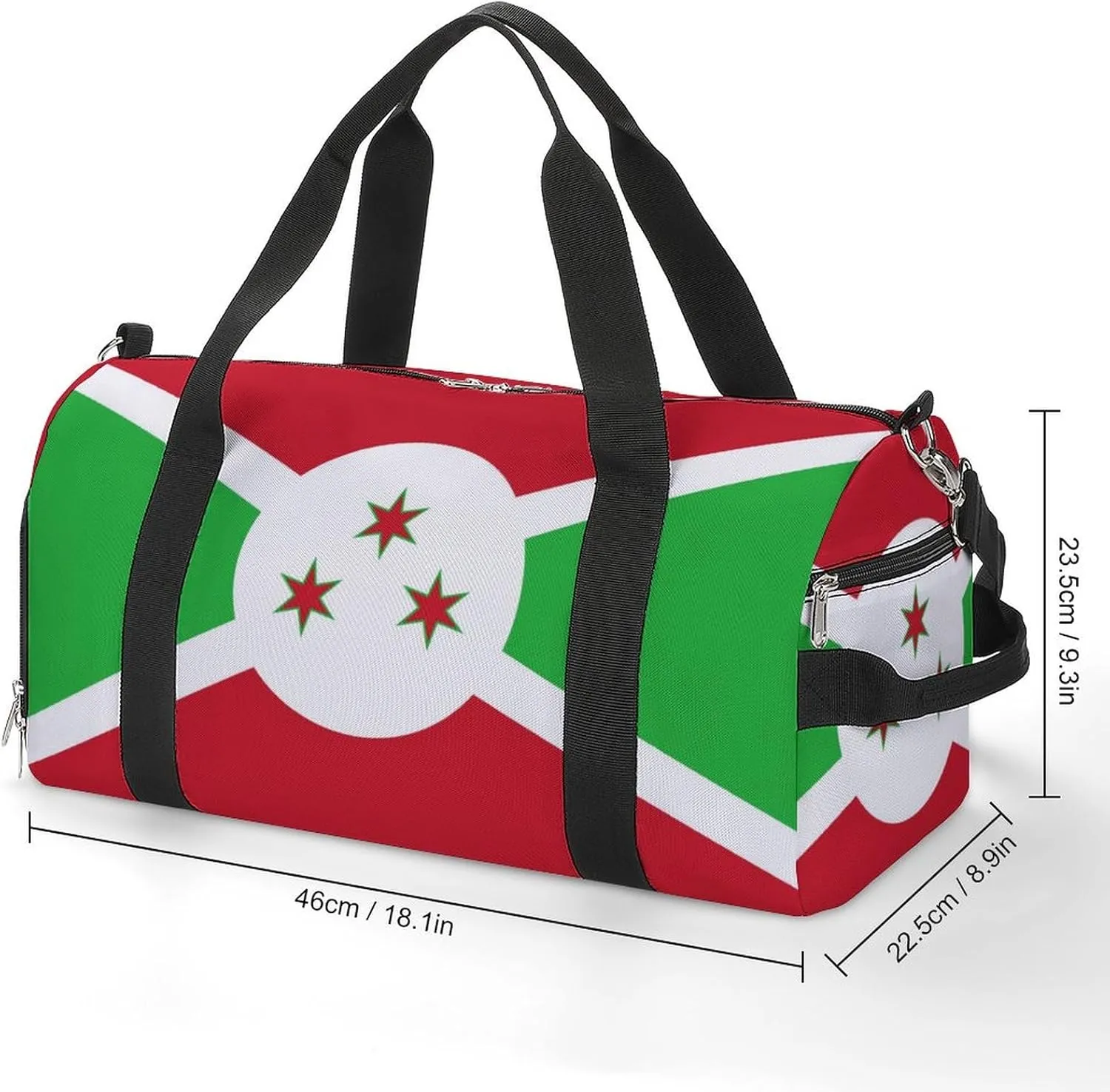Burundi Flag Duffel Bag for Boys Girls with Wet Pocket Shoe Compartment