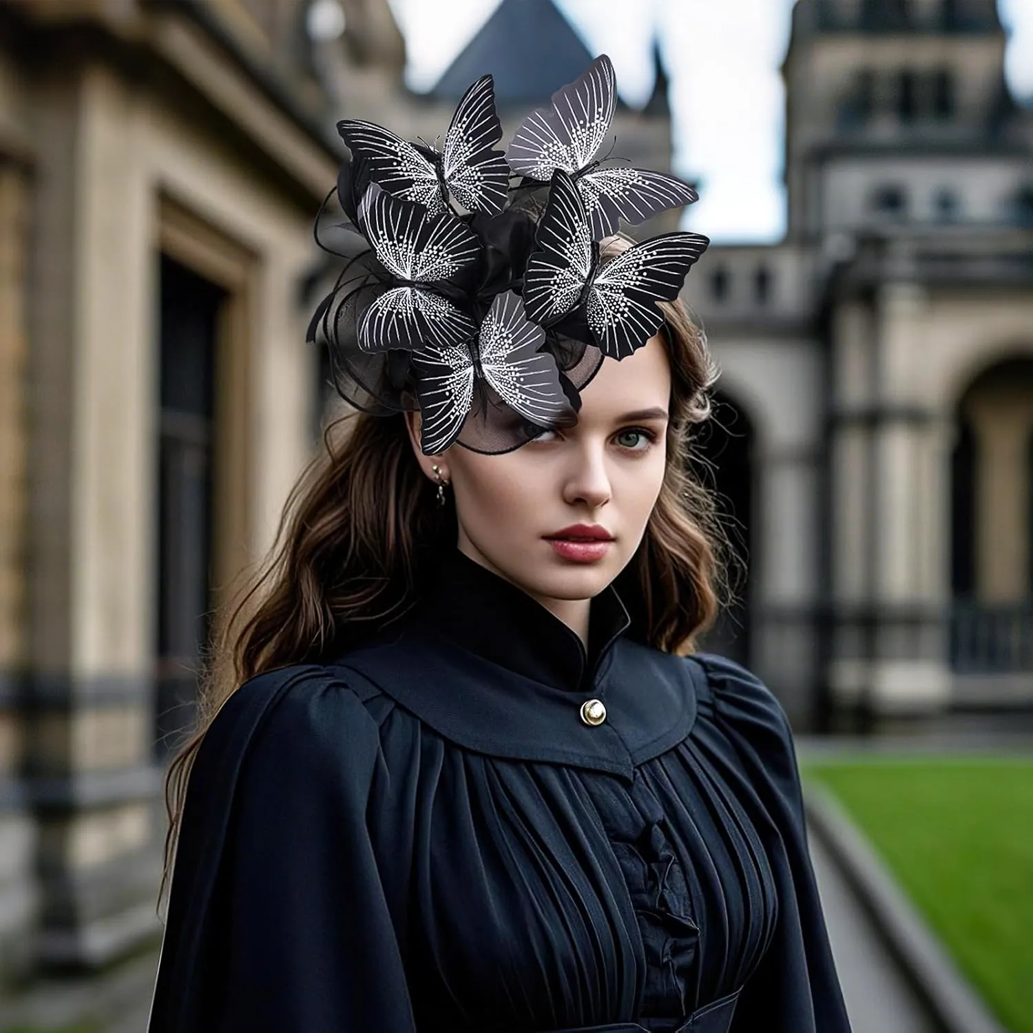 Butterfly Organza Fascinators Hats - Monarch Butterfly Tea Party Hat with Hairpin, 2025 Derby Headwear