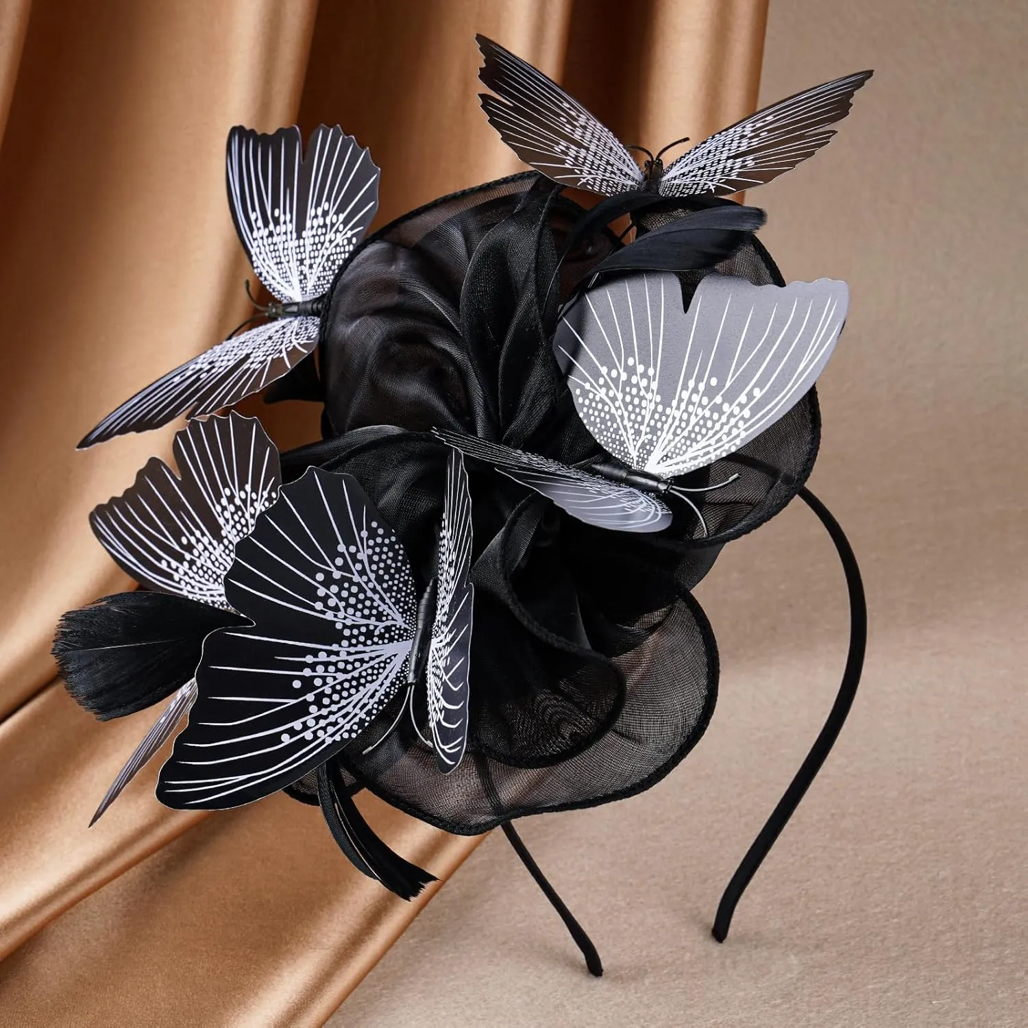 Butterfly Organza Fascinators Hats - Monarch Butterfly Tea Party Hat with Hairpin, 2025 Derby Headwear