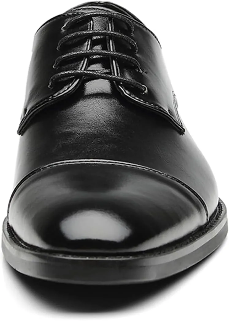 ByErz Men's Dress Shoes Oxford Leather Stylish Lace-Up Wingtip Brogues Business Casual Formal Derby Shoes