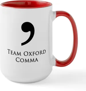 CafePress Team Oxford Comma Mugs 15 oz (444 ml) Ceramic Coffee Mug