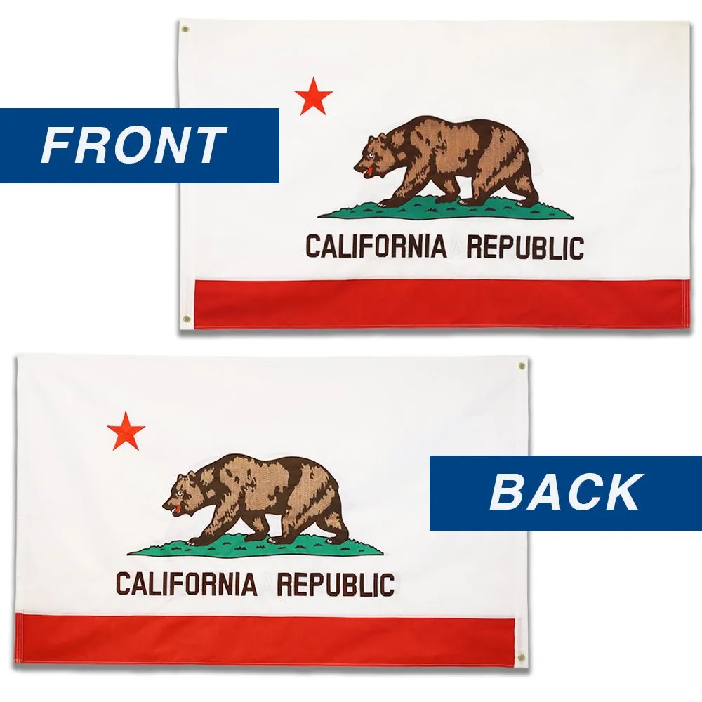 California Double-sided Embroidered Flag 3x5ft