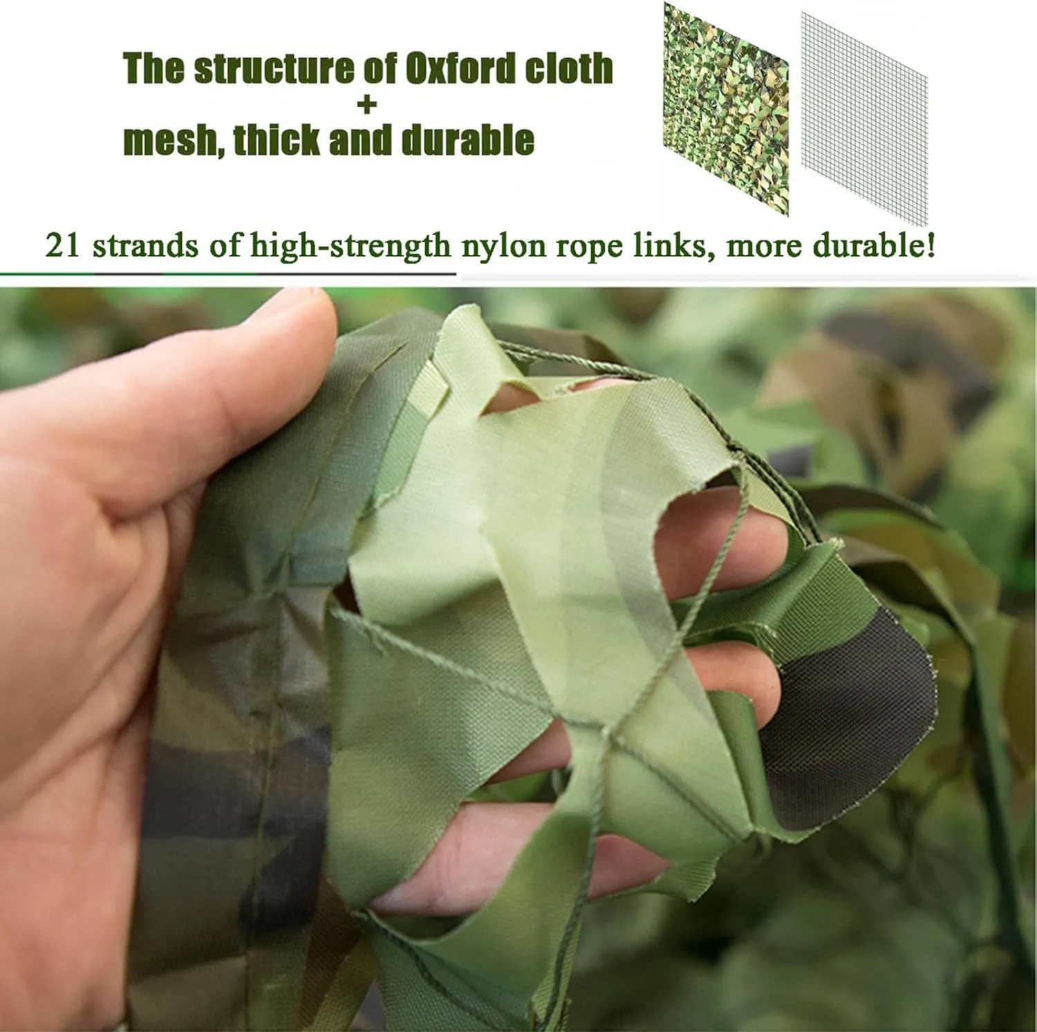 Camouflage Netting,Hunting Forest Camo Net,Sunshade Shutters,150D Durable Oxford Fabric (Quick Dry) Shooting Hide Army Camo Mesh Netting,for Camping Theme Party,4x7m(13 * 23ft)-Green