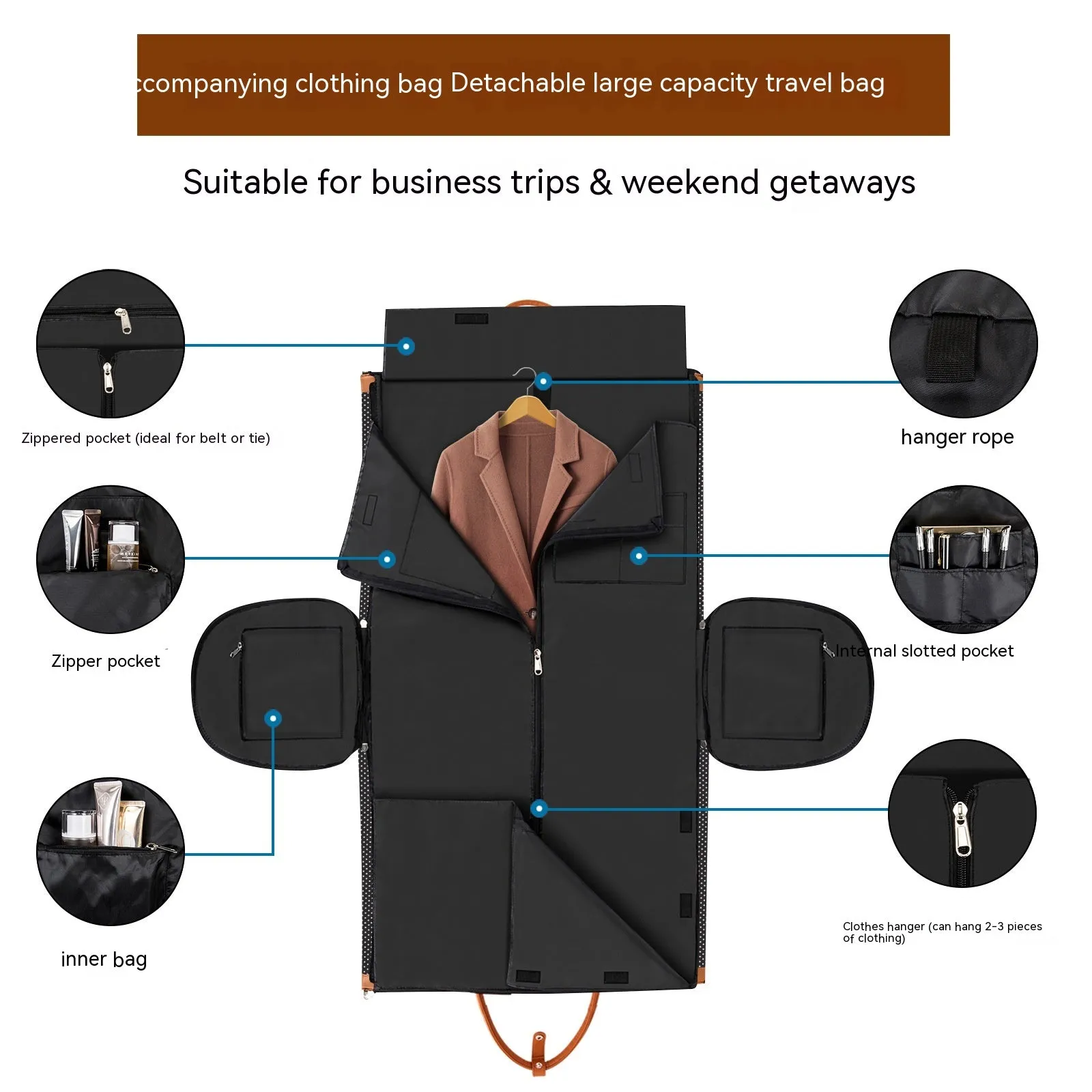 Capacity Foldable Garment Timely resolution Storage Large Travel Bag Supportive