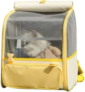 Car Cat Carrier for Toyota C-HR Hy-Power Concept, Pet Carrier Travel Bag for Small Medium Cats with Mesh Ventilation, Breathable Foldable for Airplane, Car, Vet Visits,Yellow