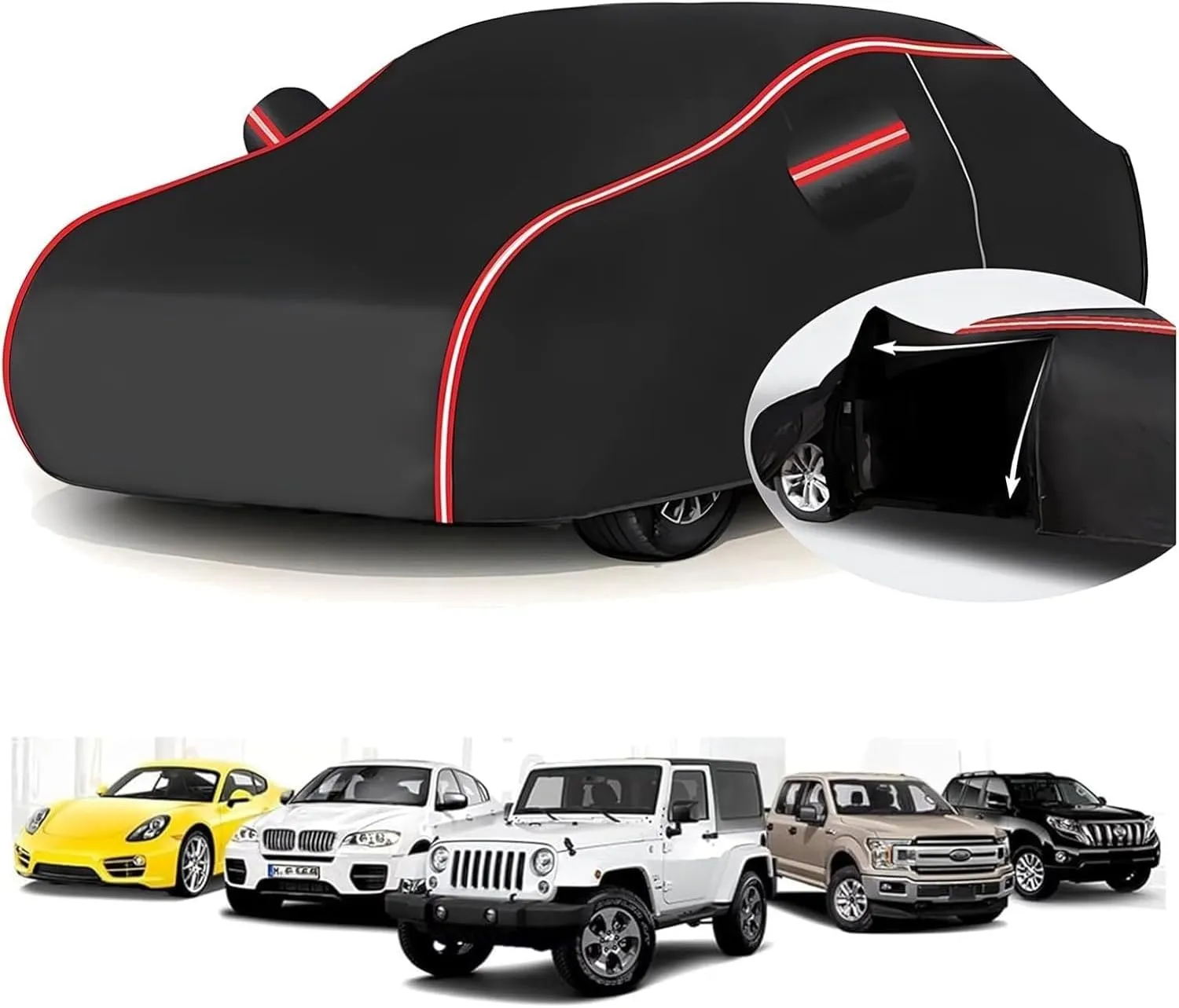 Car Cover Compatible with Peugeot HX1 6008 208 2017-2025 - 5-Layer All-Weather, Waterproof and Hailproof Defense(D,6008)