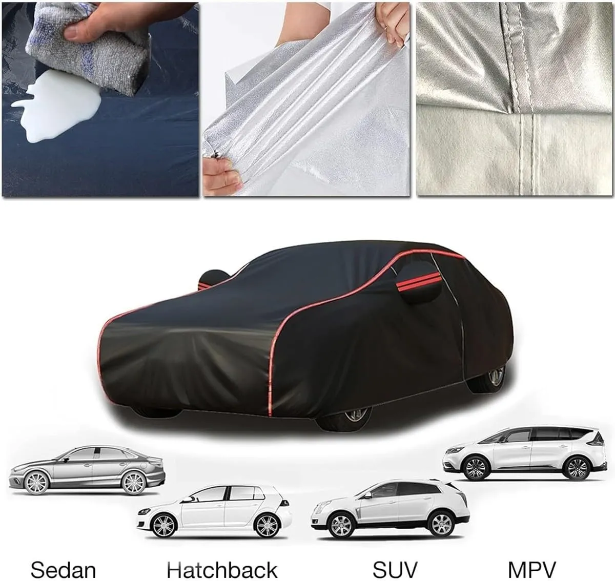 Car Cover Compatible with Peugeot HX1 6008 208 2017-2025 - 5-Layer All-Weather, Waterproof and Hailproof Defense(D,6008)