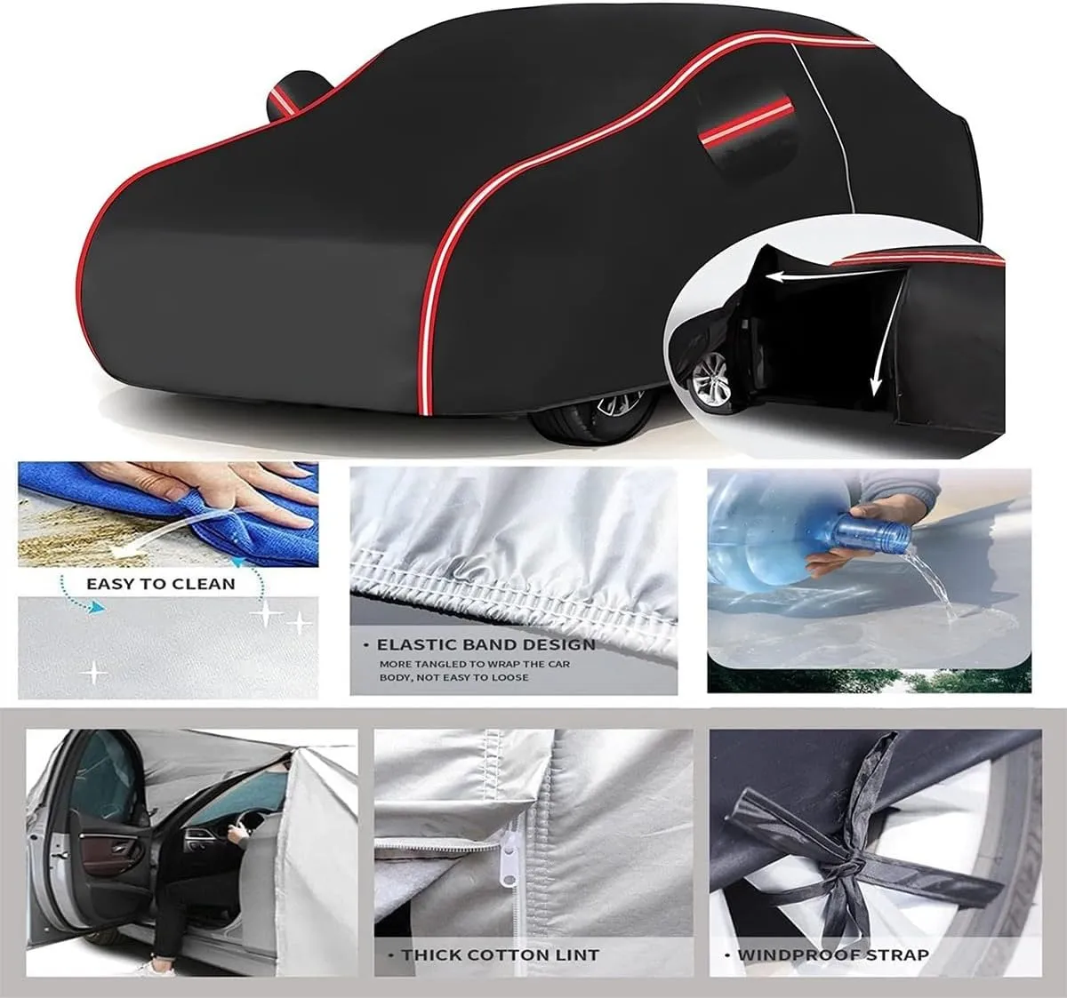 Car Cover Compatible with Peugeot HX1 6008 208 2017-2025 - 5-Layer All-Weather, Waterproof and Hailproof Defense(D,6008)