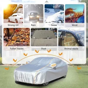 Car Cover for Daimler DB18 1948-1953, Windproof Full Cover Outdoor with Zipper Snow Rain Scratch Car Protective Cover Oxford Cloth Durable Garage for Summer Winter