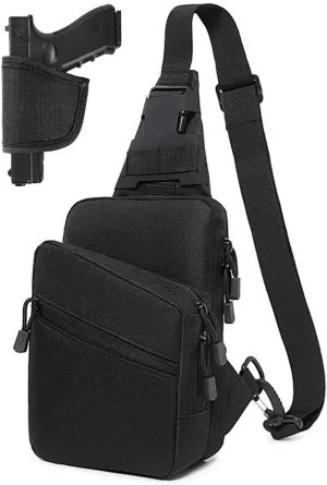 CCW Concealed Carry Chest Bag with Gun Holster, Adjustable Tactical Sling Bag Crossbody EDC Gun Carry Bag for Men
