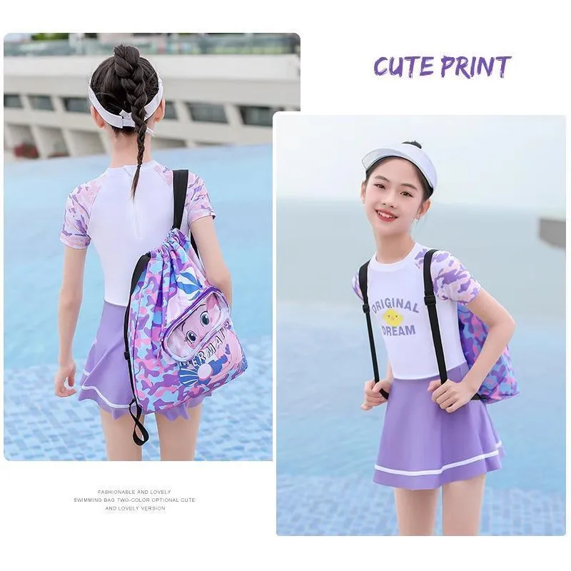 Children Waterproof Swim Backpack Durable Storage Bag Beach Pool Outdoor Travel