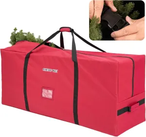 Christmas Tree Storage Bags with Adjustable Internal Buckles, 9 Foot 600D Extra Large Xmas Tree Storage Box with Durable Handles and Zipper