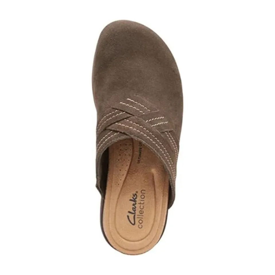 Clarks Women's Brynn Glide Dark Olive | Pebble | Black Suede
