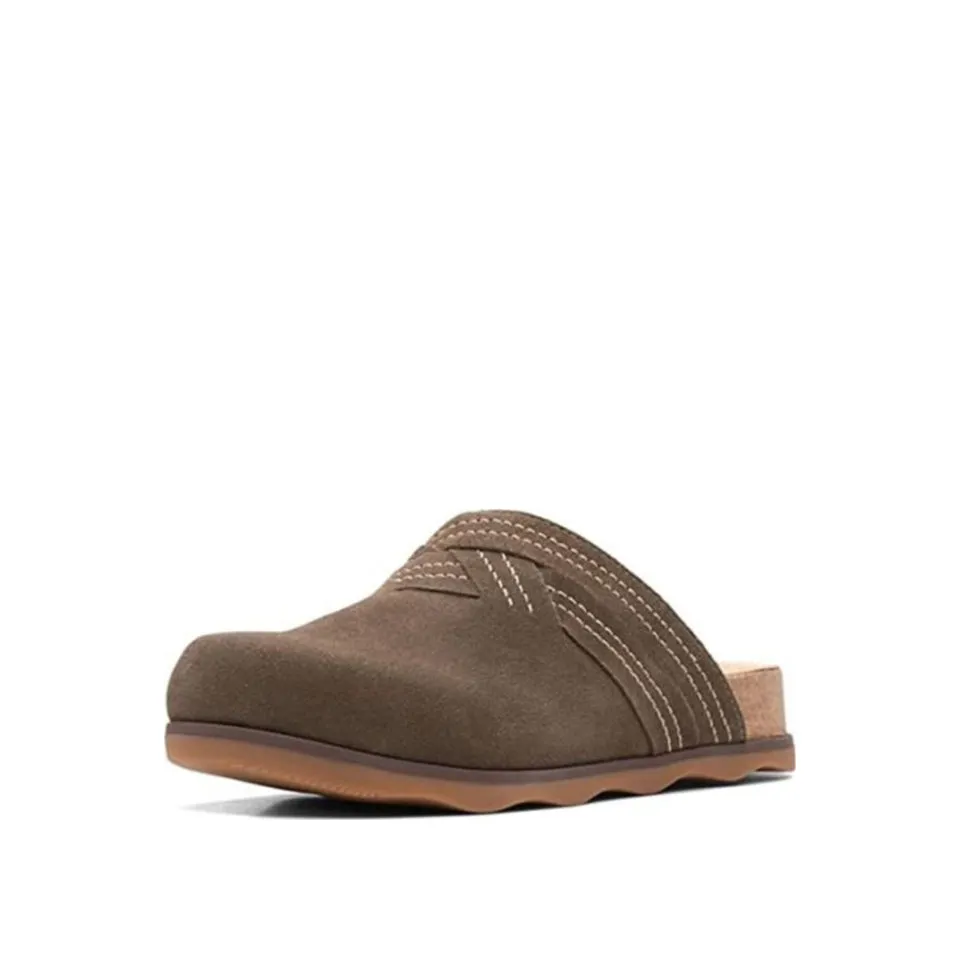 Clarks Women's Brynn Glide Dark Olive | Pebble | Black Suede