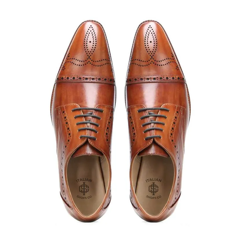 Classic Design Polished Leather Derby Shoes