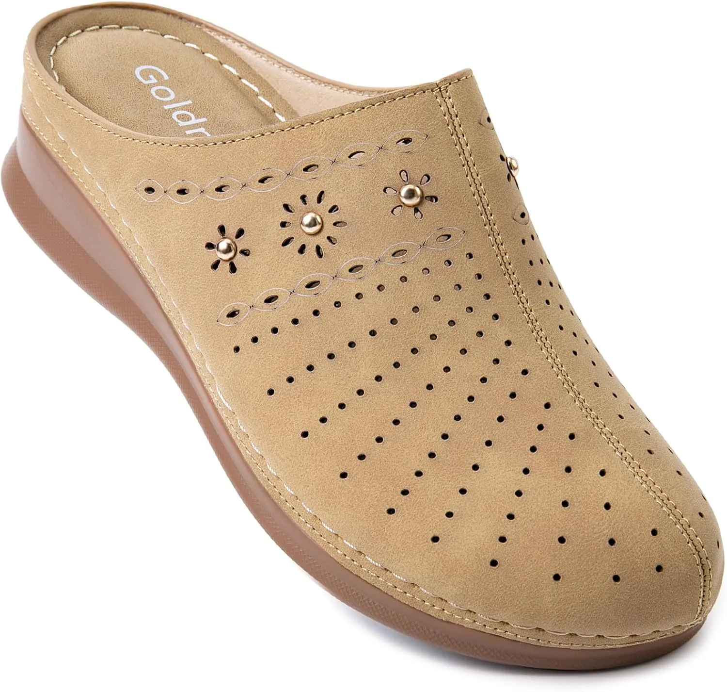 Closed Toe Clogs for Women Slip-On Mules: Comfortable Women's Mule & Clog with Carved Floral Design