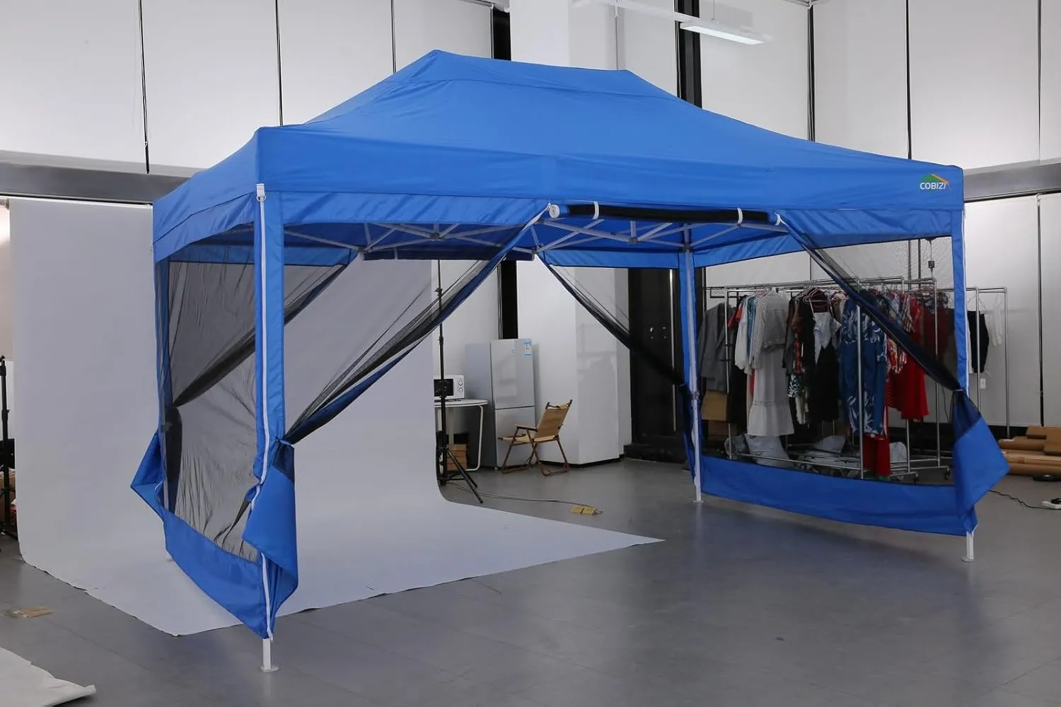 COBIZI 10x15 Canopy Tent, Heavy Duty Pop up Canopy with Sidewalls, Waterproof Easy Setup Canopy with Mosquito Netting, Outdoor Instant Screen Tents for Parties, Wedding, Backyard with Carry Bag, Khaki