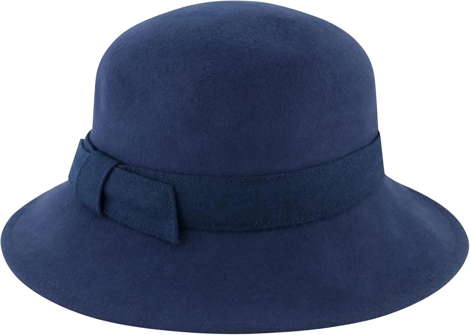 Concept One Christian Siriano New York Cloche, Women's Vintage Wool Felt Bowler Hat with Fabric Knot Band