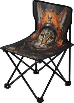 Cool Pilot Cat Camping Chair Lightweight Portable Folding Chair Beach Chair with Carry Bag for Outdoor Adventures Patio and Picnics