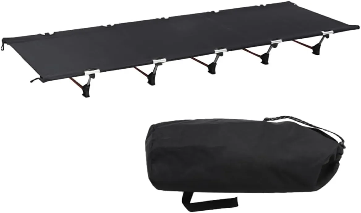 Cot Fold Bed Portable Camping Cots Metal Frame Space-Saving Comfortable Guest Bed