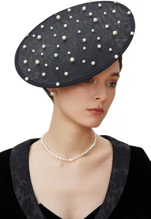 Coucoland Fascinator Hat Cocktail Tea Party Fascinator Headband Flat Kentucky Derby Fascinators for Wedding