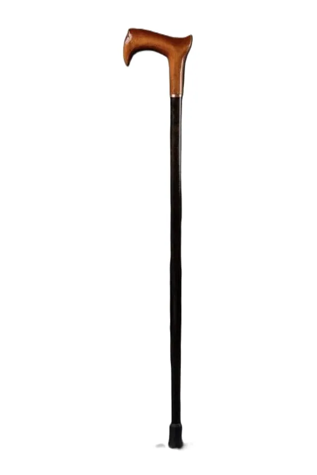 Craved Wooden Walking Stick - Premium Derby Walking Cane With Ergonomic Palm Grip Handle - 36" Designer Handmade Engraved Elegant Carved Canes For Men Women Comfortable Best Gift Idea