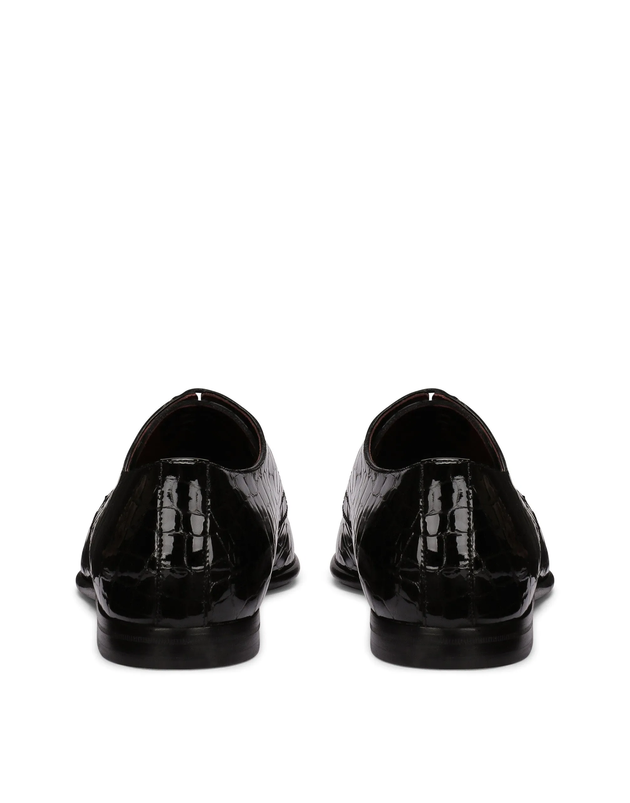 Crocodile-print calfskin Derby shoes