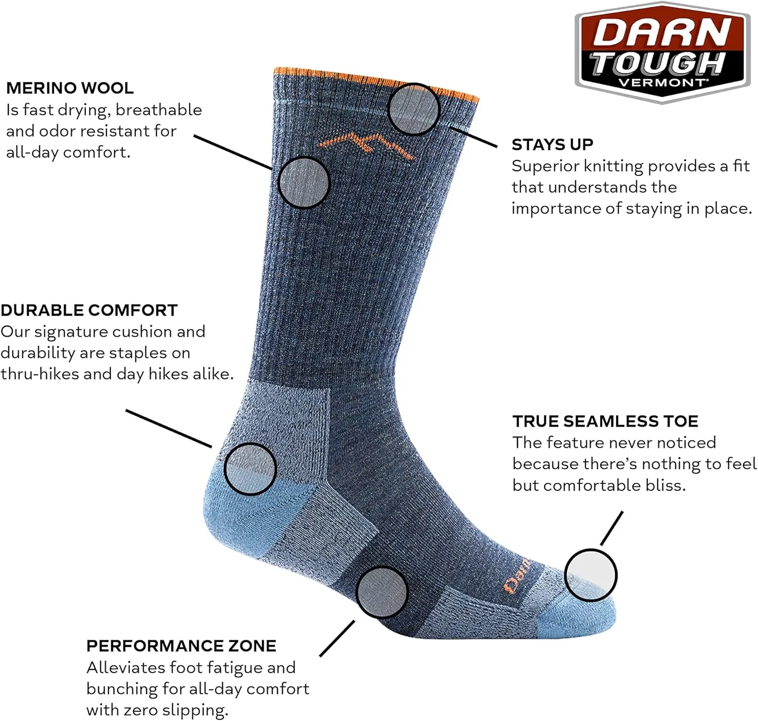 Darn Tough Women's Hiker Boot Midweight Sock (Style 1907) -