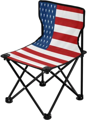 DOMIKING American USA Flag Kids' Portable Camping Chairs for Outdoor Fishing Chair with Carry Bag Folding Chair for Hiking Camping Travel