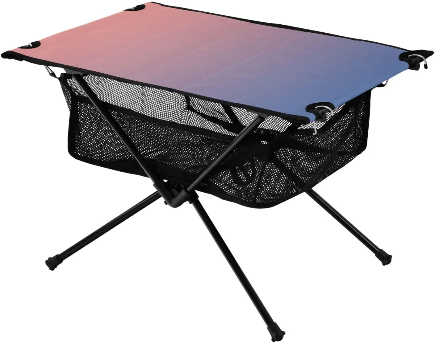 DOMIKING Blue Pink Gradient Portable Camping Table Folding Picnic Tables with Carrying Storage Bag Camp Tables for Hiking Cooking Fishing 23.6 * 15.6 * 15 in