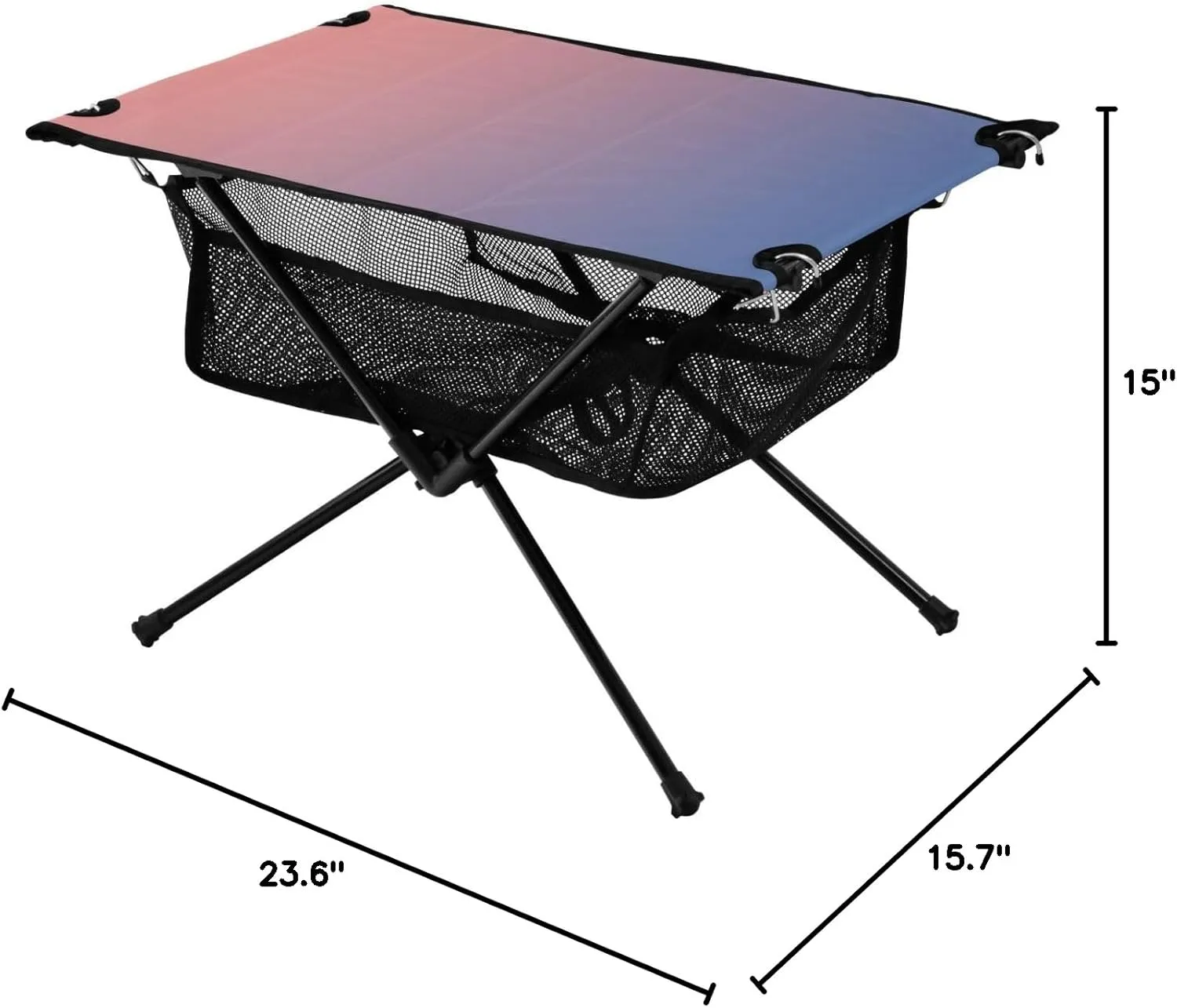 DOMIKING Blue Pink Gradient Portable Camping Table Folding Picnic Tables with Carrying Storage Bag Camp Tables for Hiking Cooking Fishing 23.6 * 15.6 * 15 in