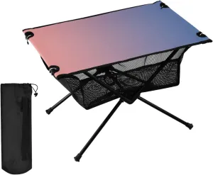 DOMIKING Blue Pink Gradient Portable Camping Table Folding Picnic Tables with Carrying Storage Bag Camp Tables for Hiking Cooking Fishing 23.6 * 15.6 * 15 in