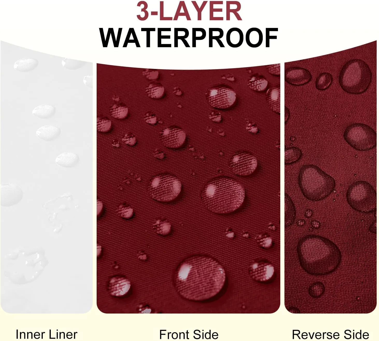 downluxe Waterproof Outdoor Chair Cushions for Patio Furniture, 18" x 18" x 2" Patio Chair Cushion with Adjustable Ties & Portable Handle, Square Outdoor Cushion with Removable Cover, Burgundy, 2 Pack