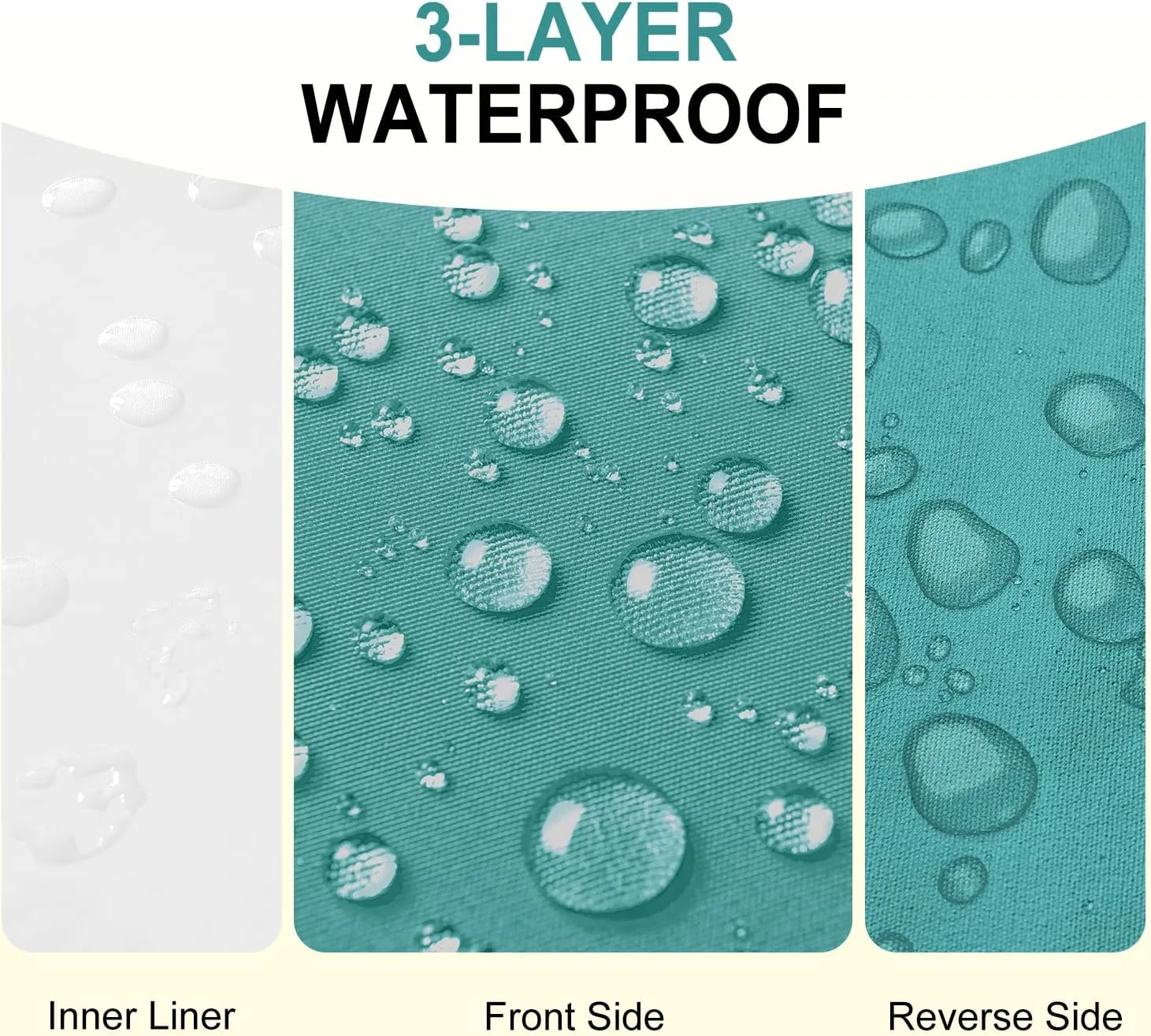 downluxe Waterproof Outdoor Chair Cushions for Patio Furniture, 19" x 19" x 2" Patio Chair Cushion with Adjustable Ties & Portable Handle, Square Outdoor Cushion with Removable Cover, Teal, 2 Pack