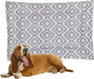 Downtown Pet Supply Dog Crate Pad, 29 x 20 Boho, Waterproof Ripstop Nylon Fabric, Chew Proof, Machine Washable, Medium Padded