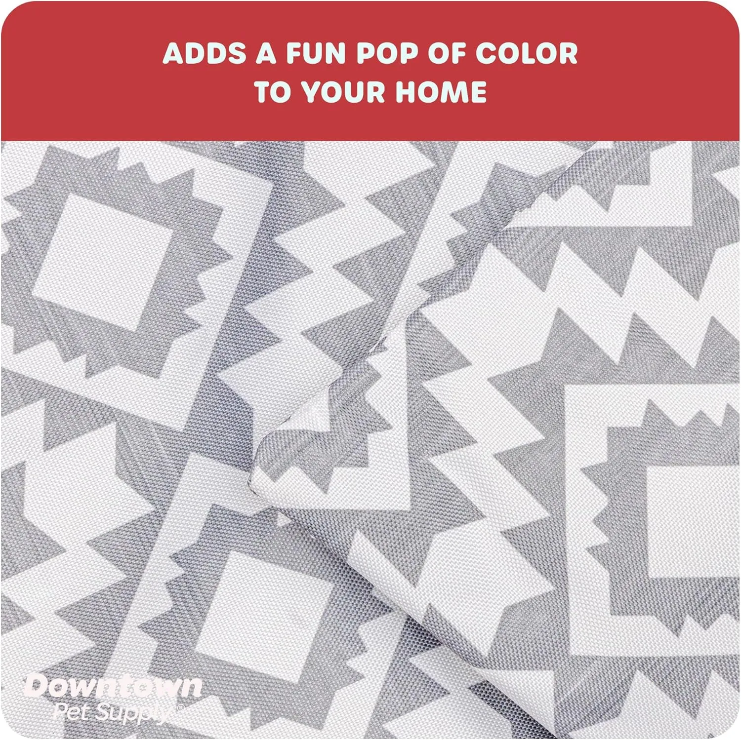 Downtown Pet Supply Dog Crate Pad, 29 x 20 Boho, Waterproof Ripstop Nylon Fabric, Chew Proof, Machine Washable, Medium Padded