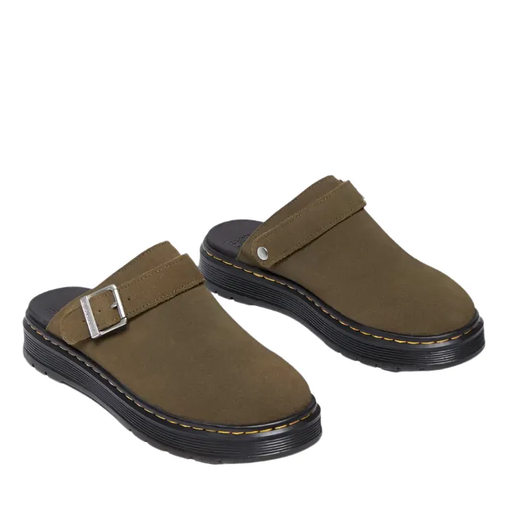 Dr. Martens Brookline Mule Dms Olive Bronx Suede