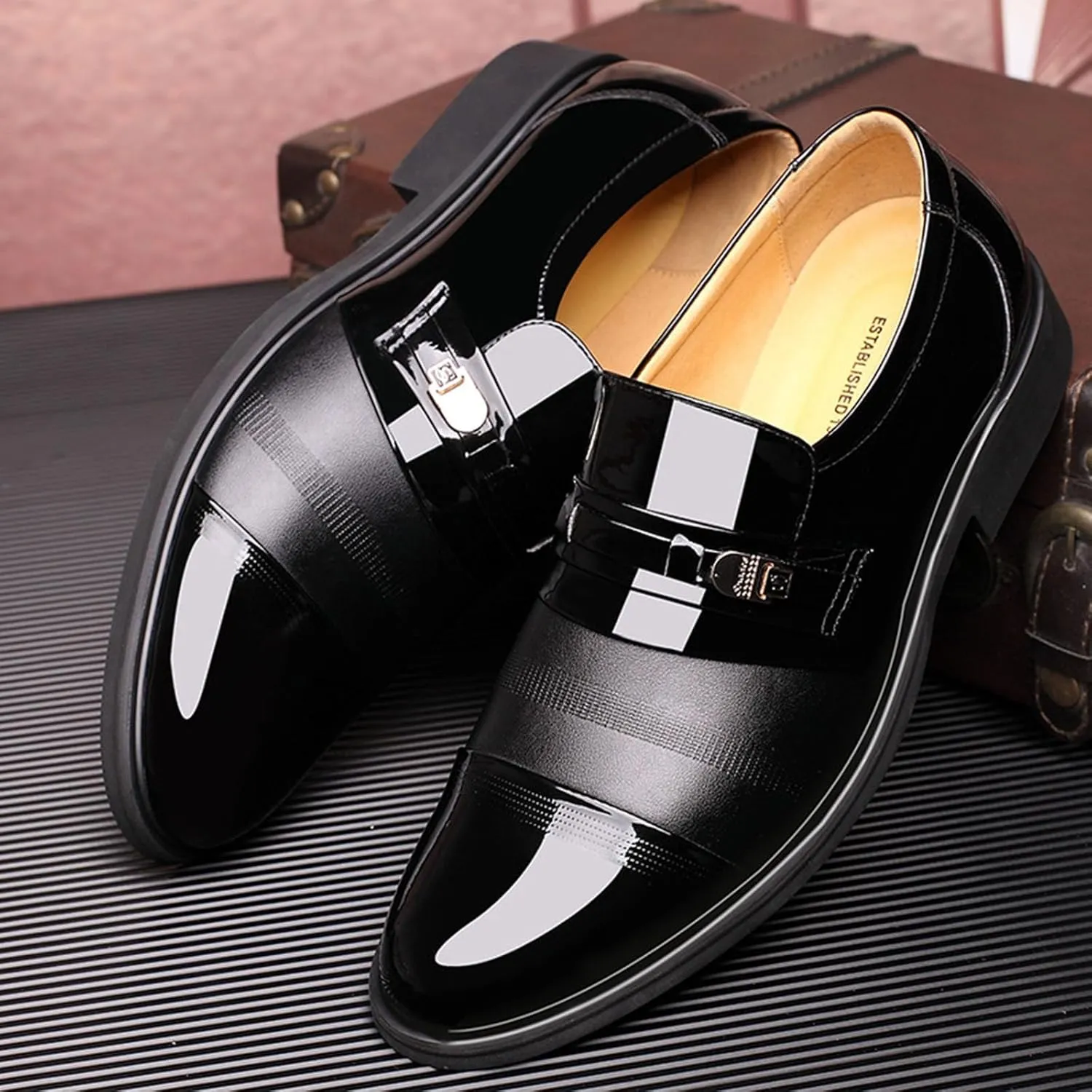 Dress Shoes for Men Classic Modern Men's Oxfords Formal Casual Business Wedding Work Comfortable Slip on Derby Shoes